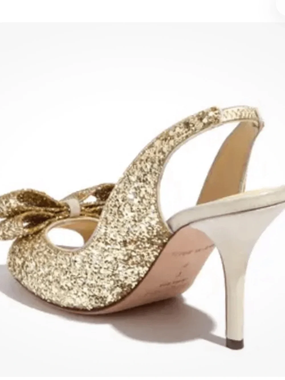 kate spade Charyl Sequin Slingback Peep-Toe Heel with Bow Accent Size 8